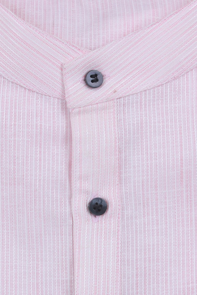 Mens light pink pinstripes color cotton Daily wear Kurta Set EKL4100
